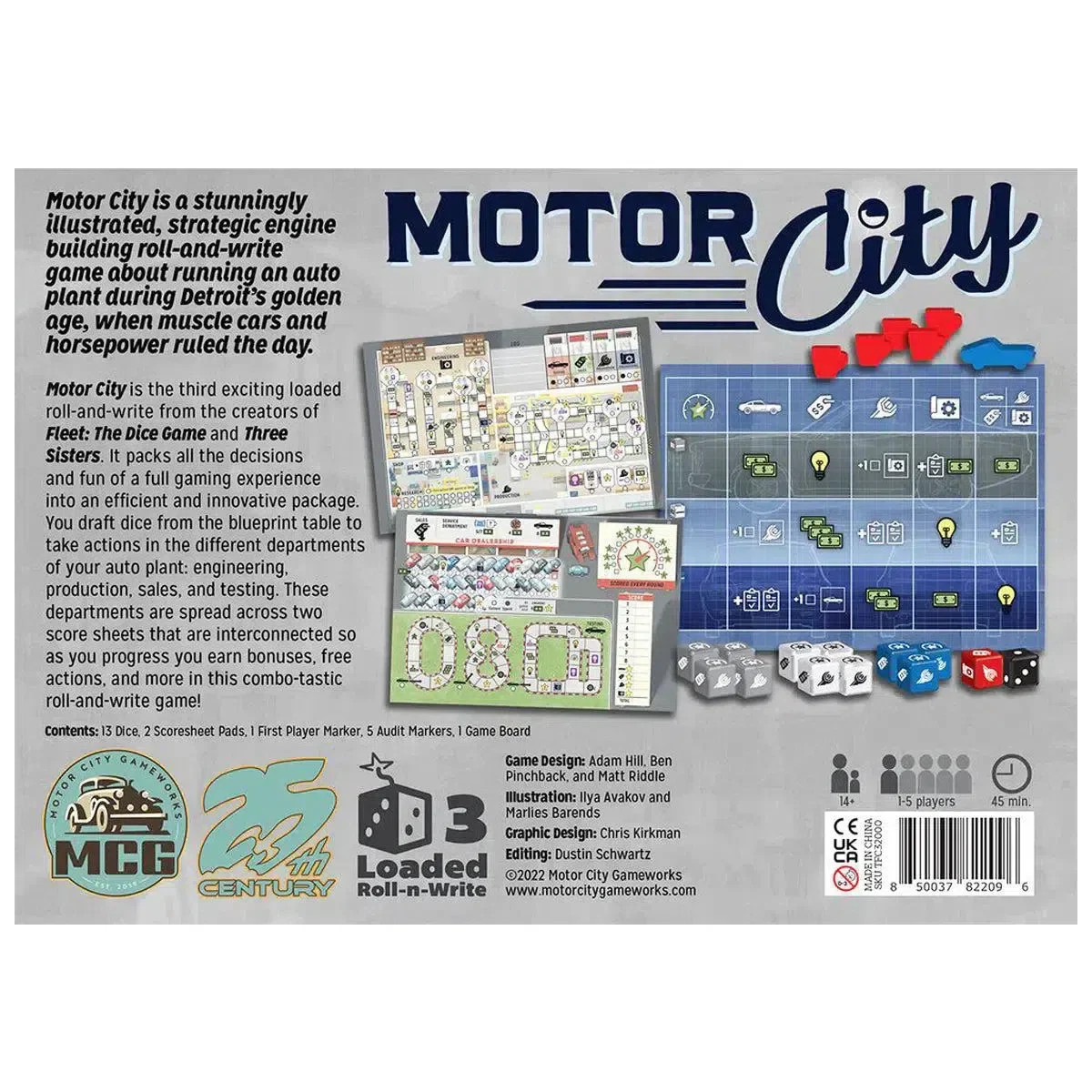 Motor City – Dice-Based Racing Board Game for Family, and Adults (1-5 Players, A