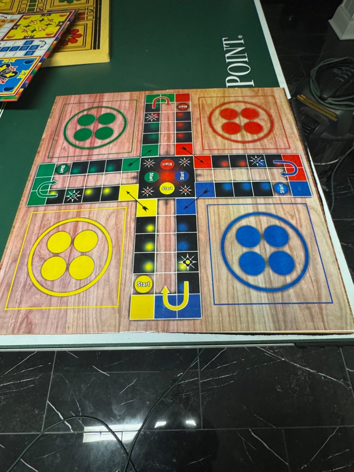 Laminated Ludo Board Game 24 Inches With Pieces and Dice Handmade Smooth Finish