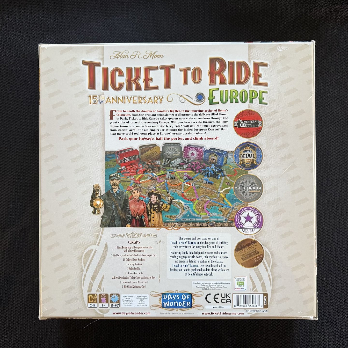 Ticket to Ride Europe – 15th Anniversary – Deluxe Limited Edition – New/Sealed