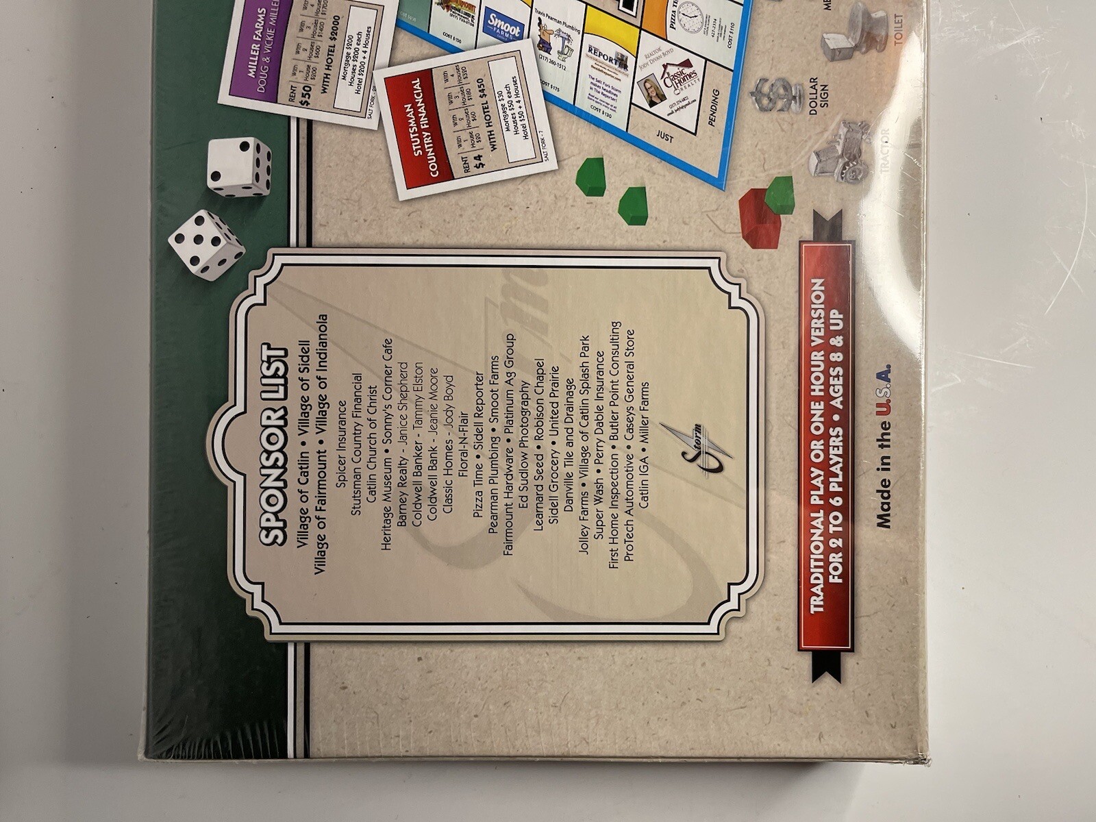Salt Fork Opoly / Salt Fork, IL / Board game / New In Box / Eastern IL