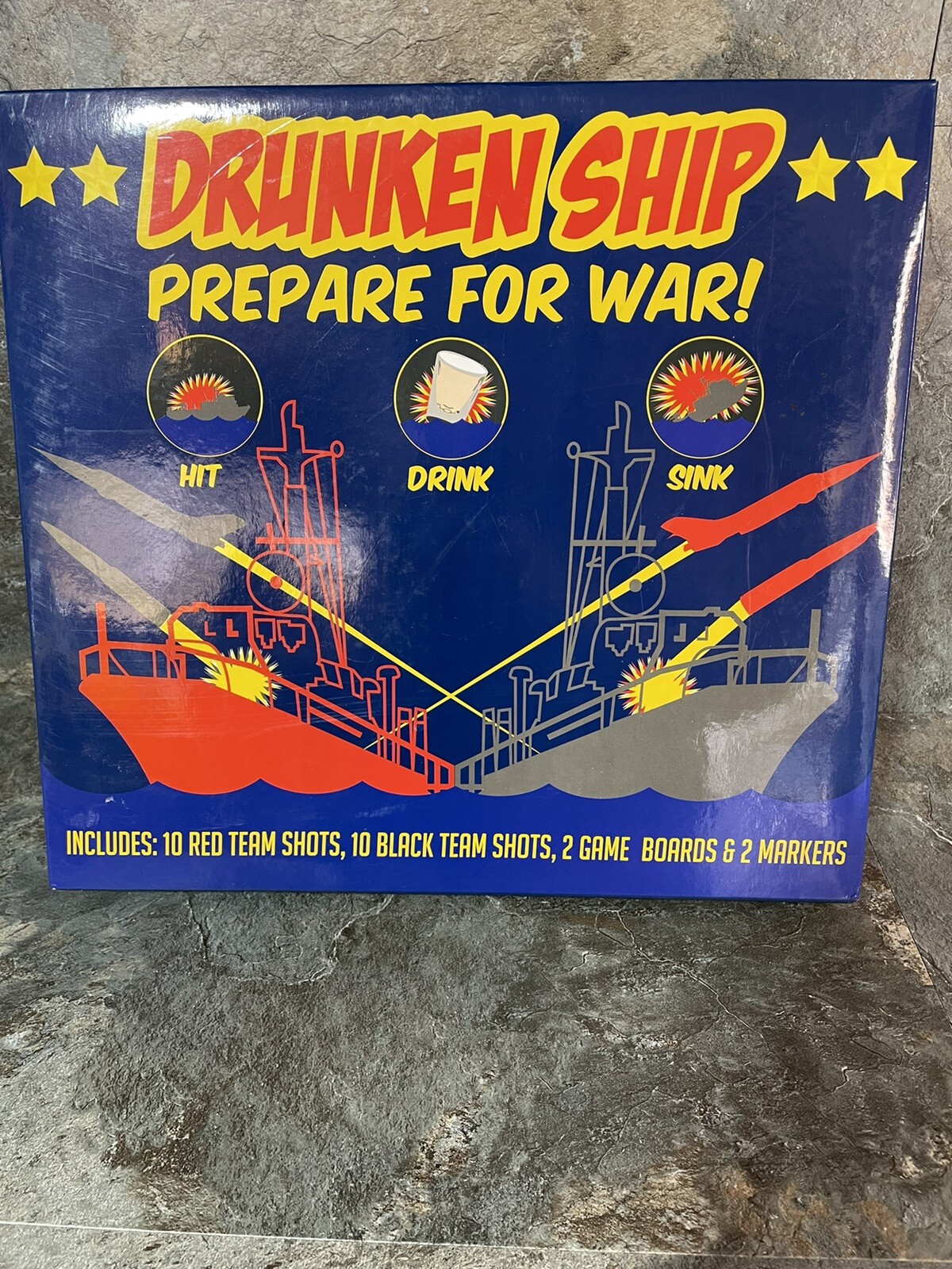 Drunken Ship Board Game *Hit*Drink*Sink* Adult Vintage Rare Drinking Game battle