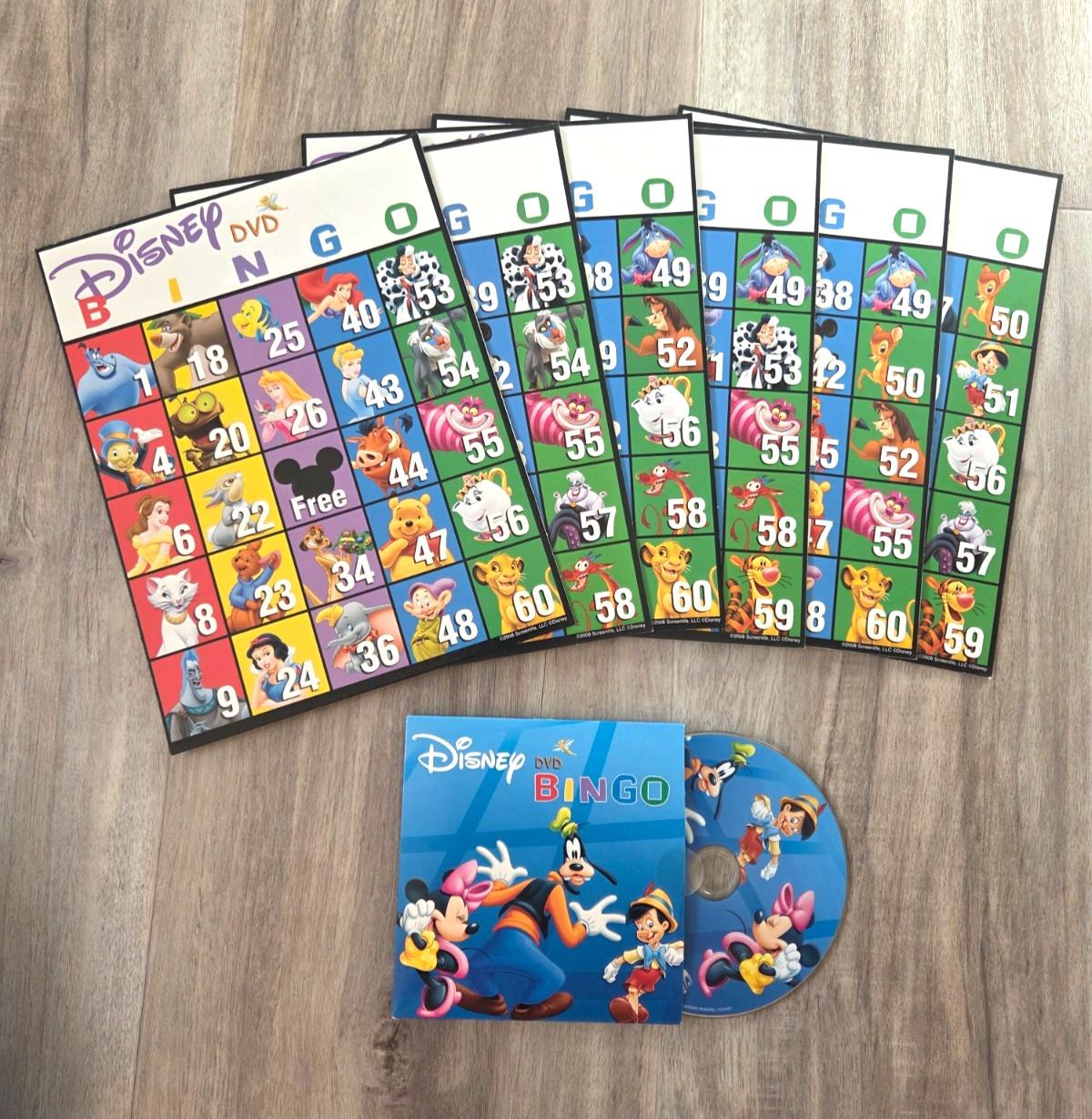 Disney DVD Bingo Game COMPLETE ScreenLife 2008 Mickey Minnie Mouse Family Board