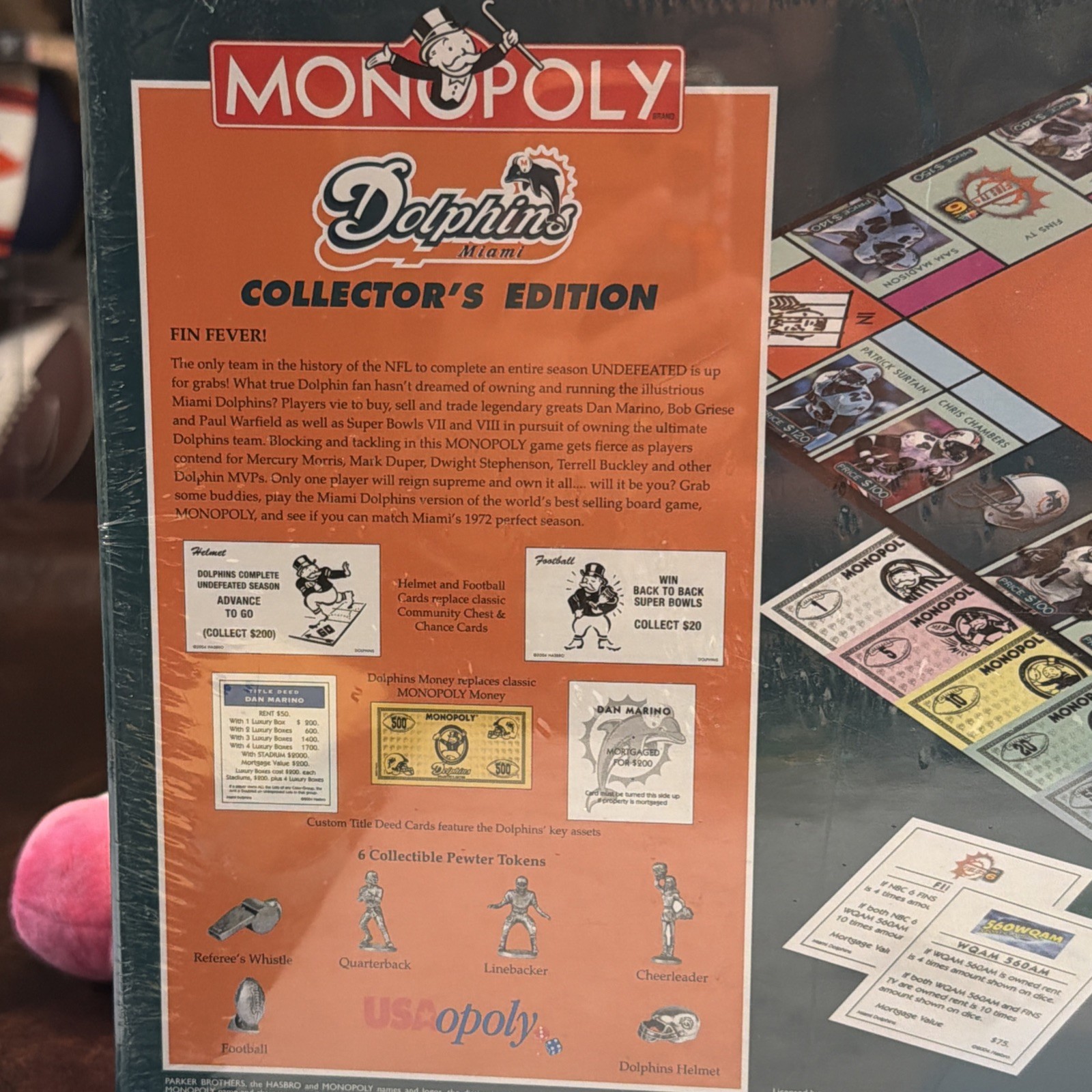 National Football League Miami Dolphins Collectors Edition Monopoly 2004 Sealed