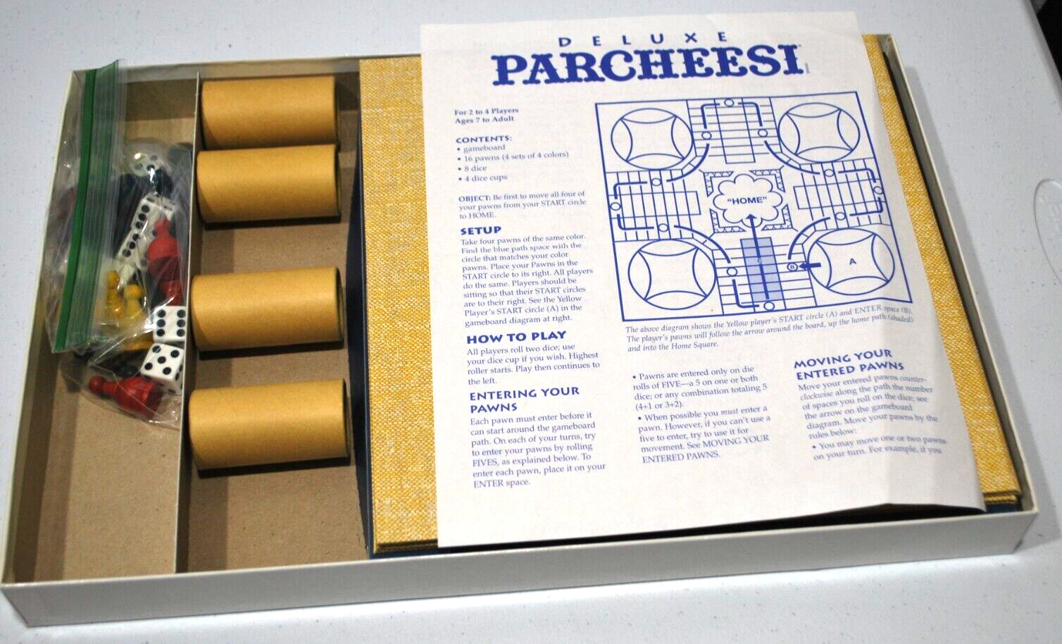 Deluxe Edition PARCHEESI Vintage 1999 #04017 A Royal Game of India Complete