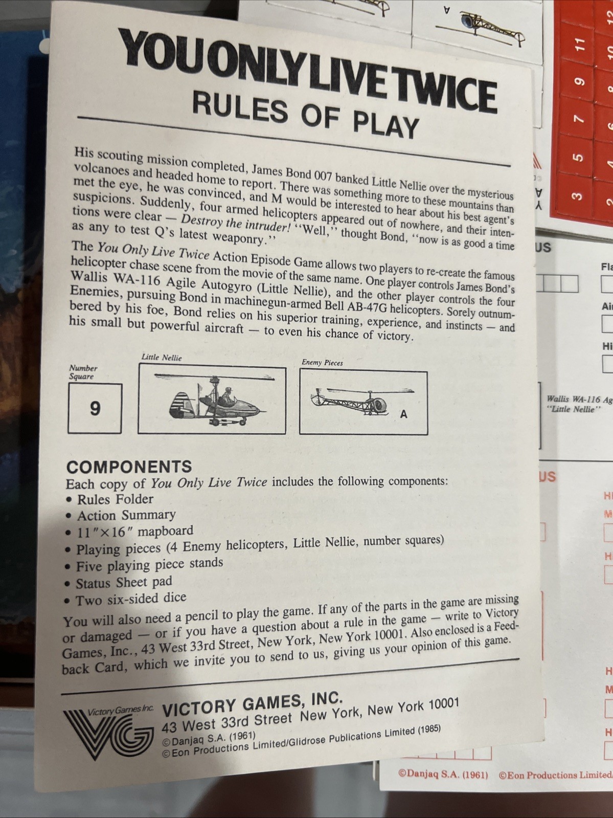 Vintage 1985 James Bond 007 You Only Live Twice Action Episode Game
