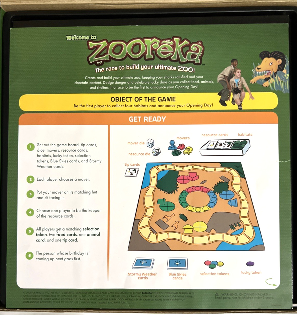 Cranium Zooreka The Race to Build Your Ultimate Zoo Board Game Complete
