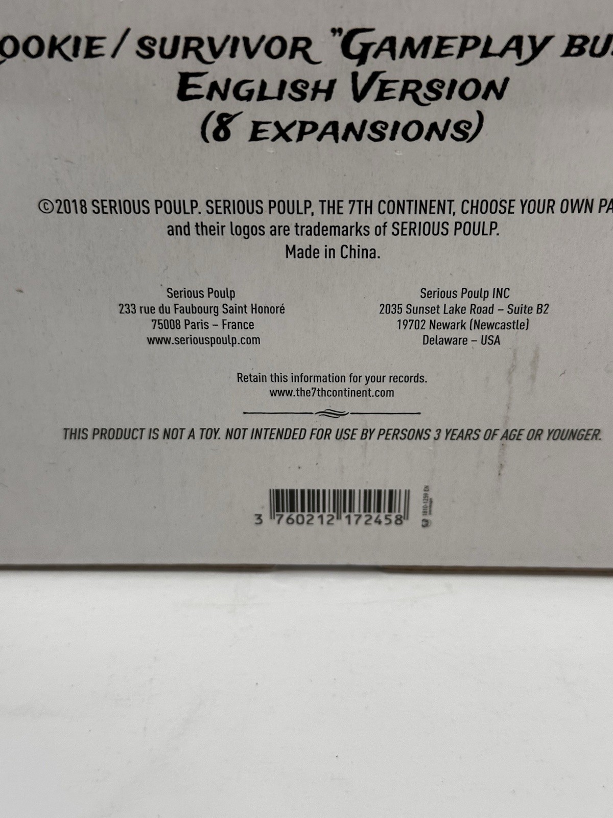 7th Continent Board Game Sealed Core Game With Expansions Plus Replacement Cards