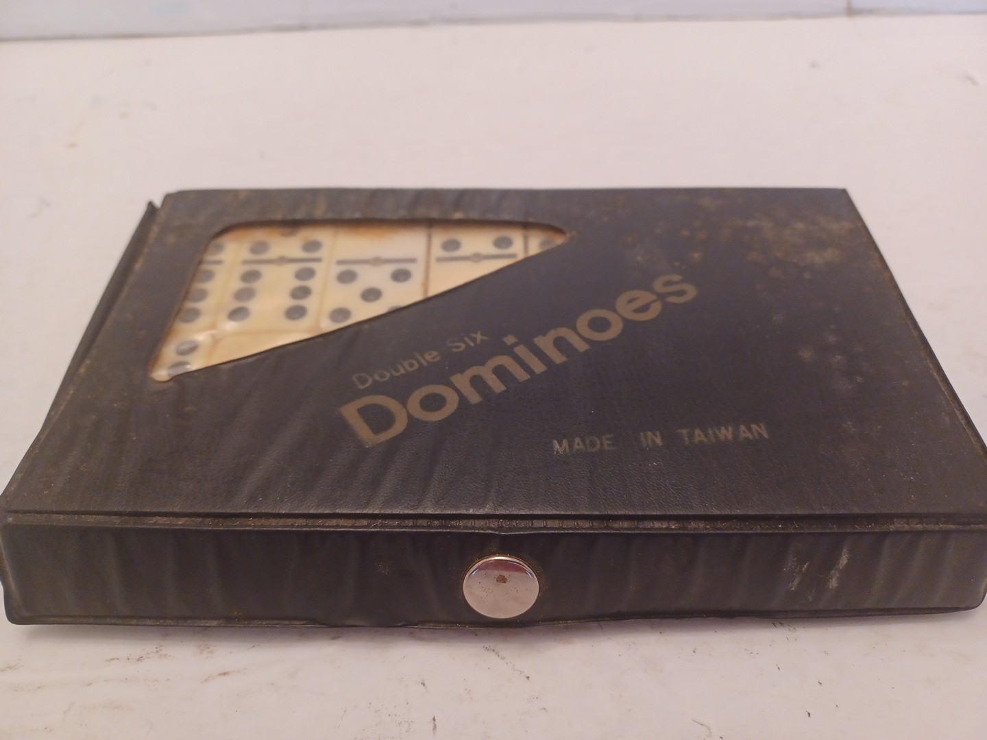 Double Six Dominoes Miniature Travel Size Black Set Of 28 USED