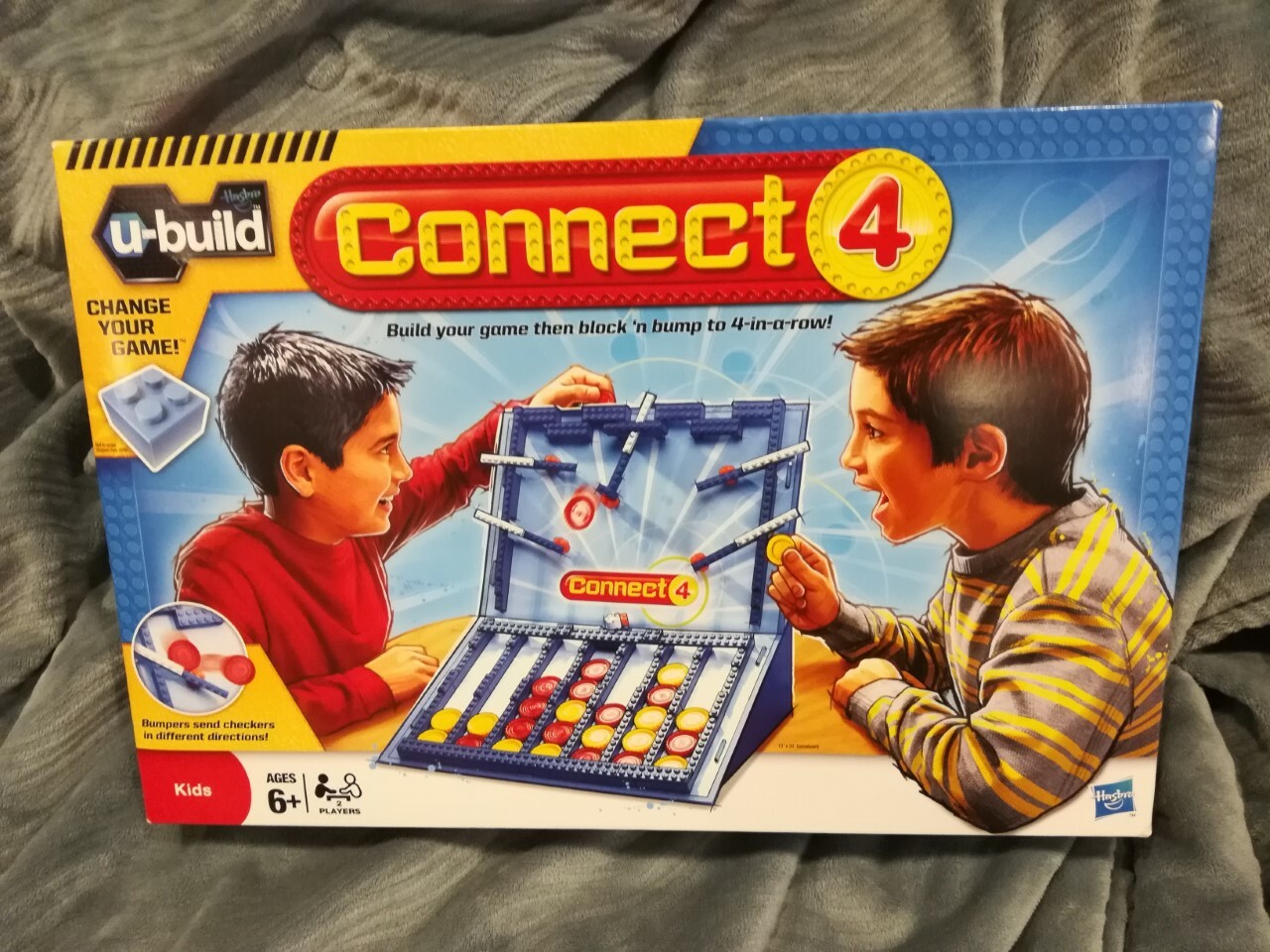 HASBRO U-BUILD CONNECT 4 LEGO SYSTEM BOARD GAME KIDS’ FUN STRATEGY GAME – NEW