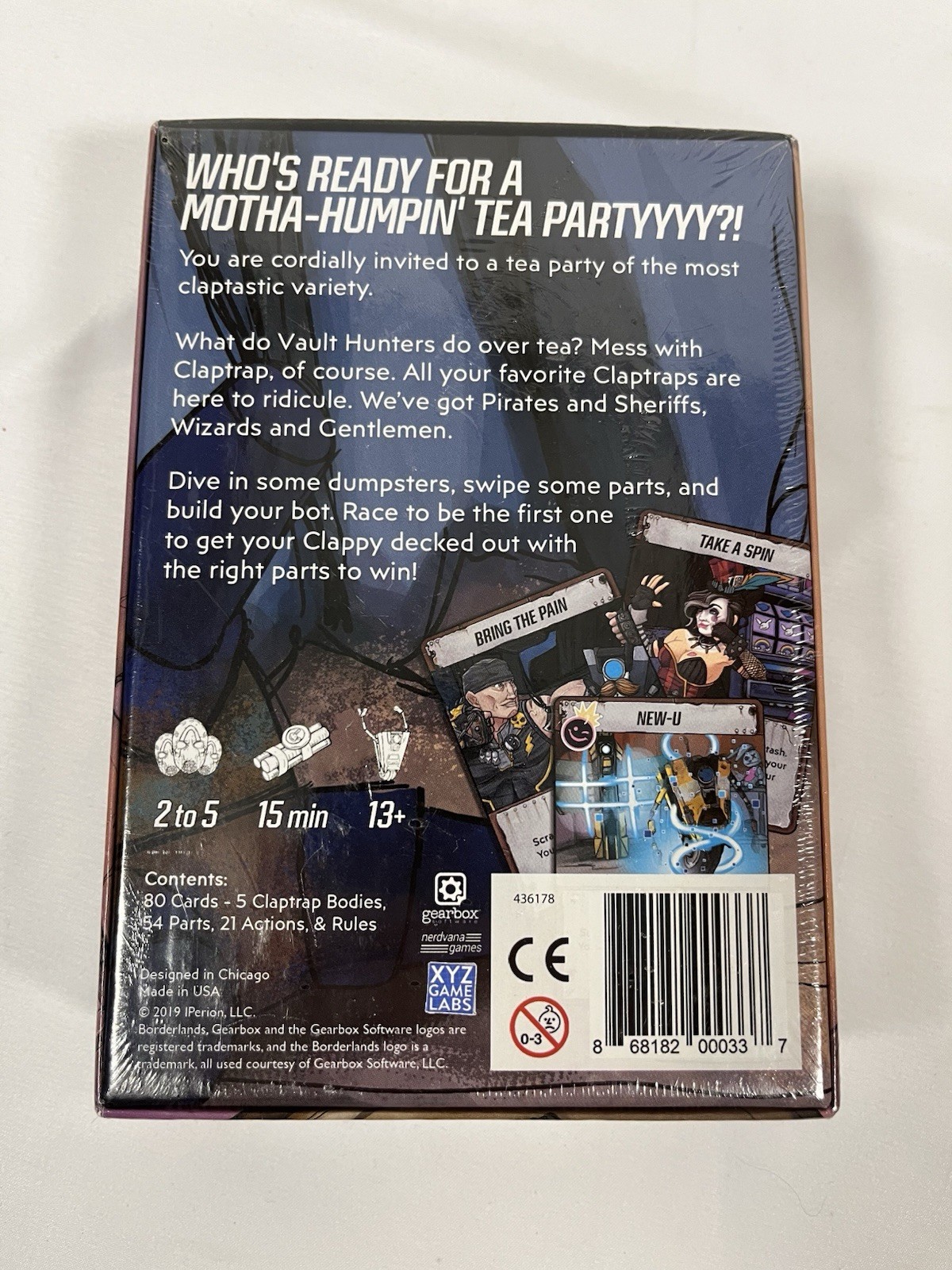(NEW) Borderlands Tiny Tina’s Robot Tea Party 2019 Card Game Set Gearbox Toys