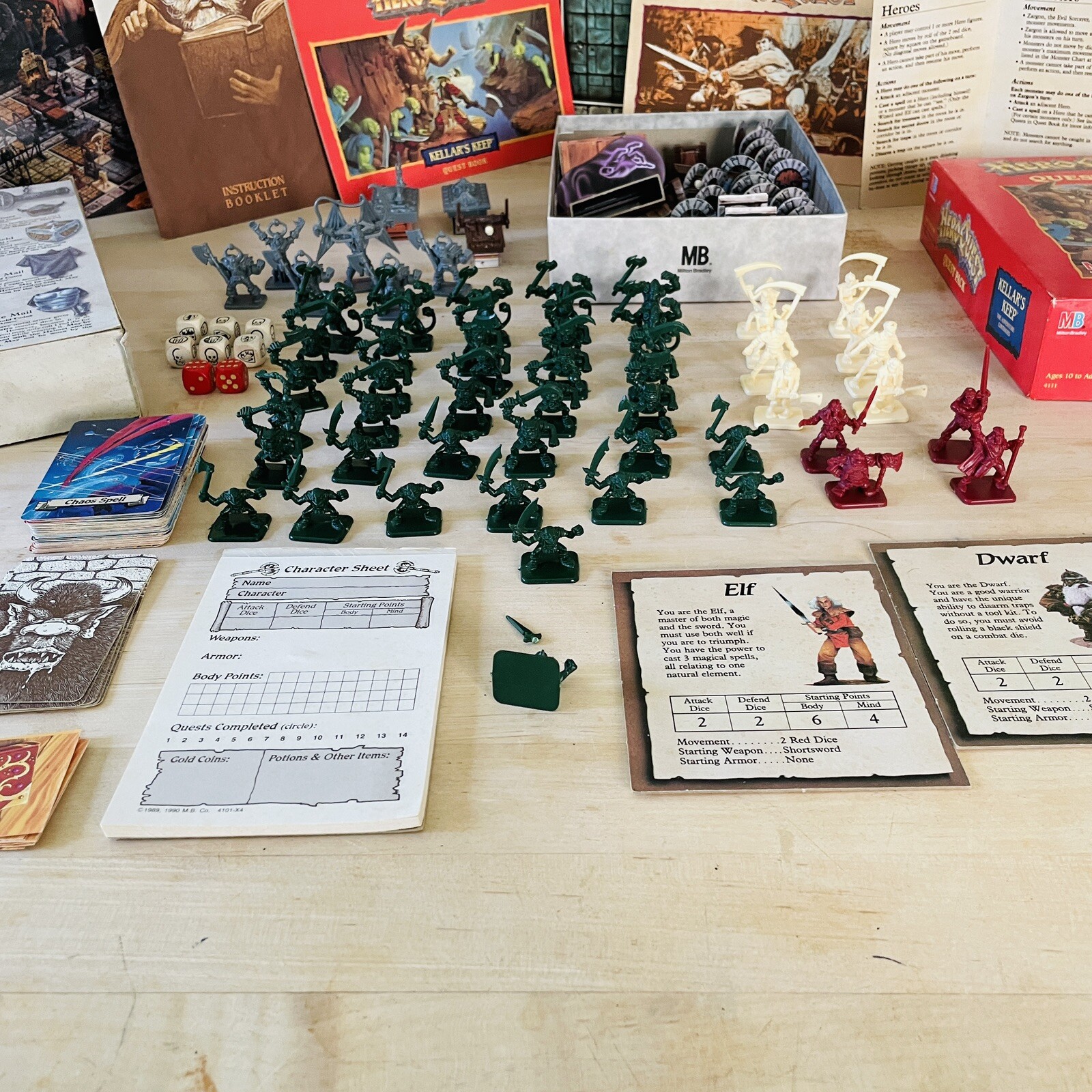 1990 Hero Quest & Kellar’s Keep Quest Pack • Milton-Bradley • Fantasy Board Game