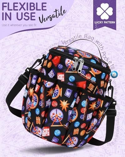 Bingo Bag with Pockets for Daubers & Accessories – Ideal for Bingo Game Lovers