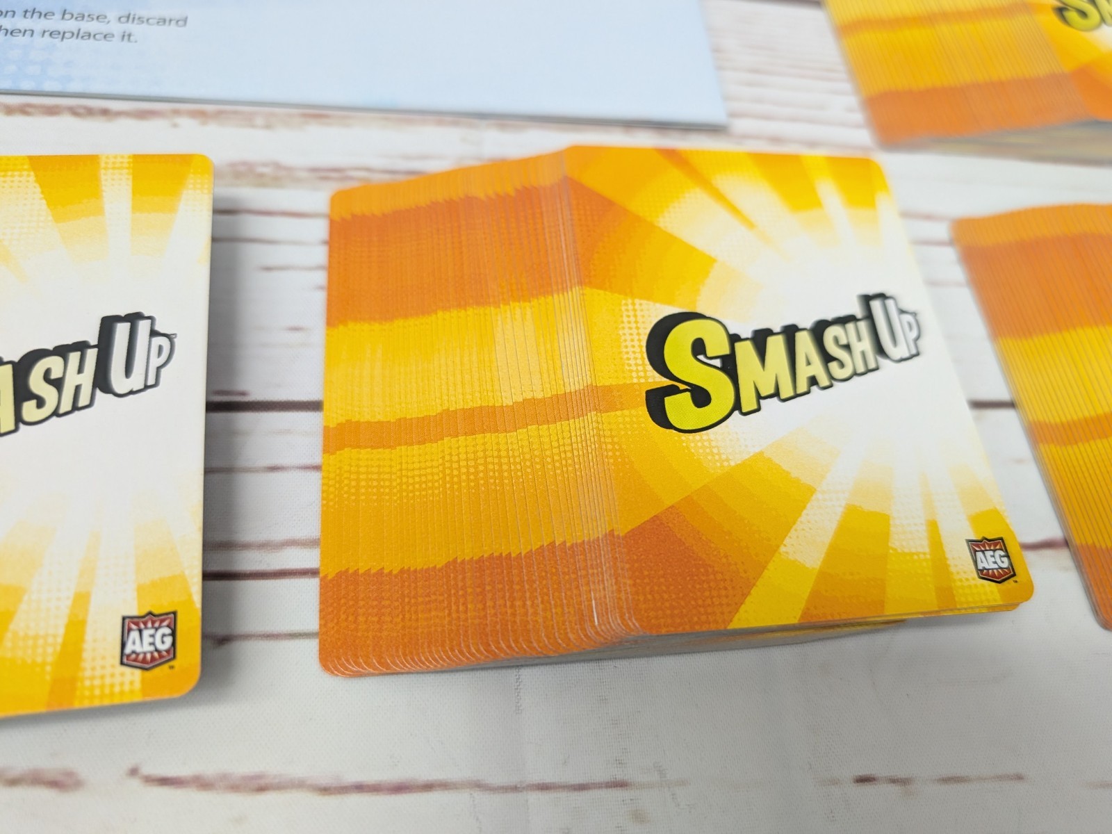 Smash Up Board Game Card Game Original Base Set & Big Geeky Box AEG *1 Bent Card