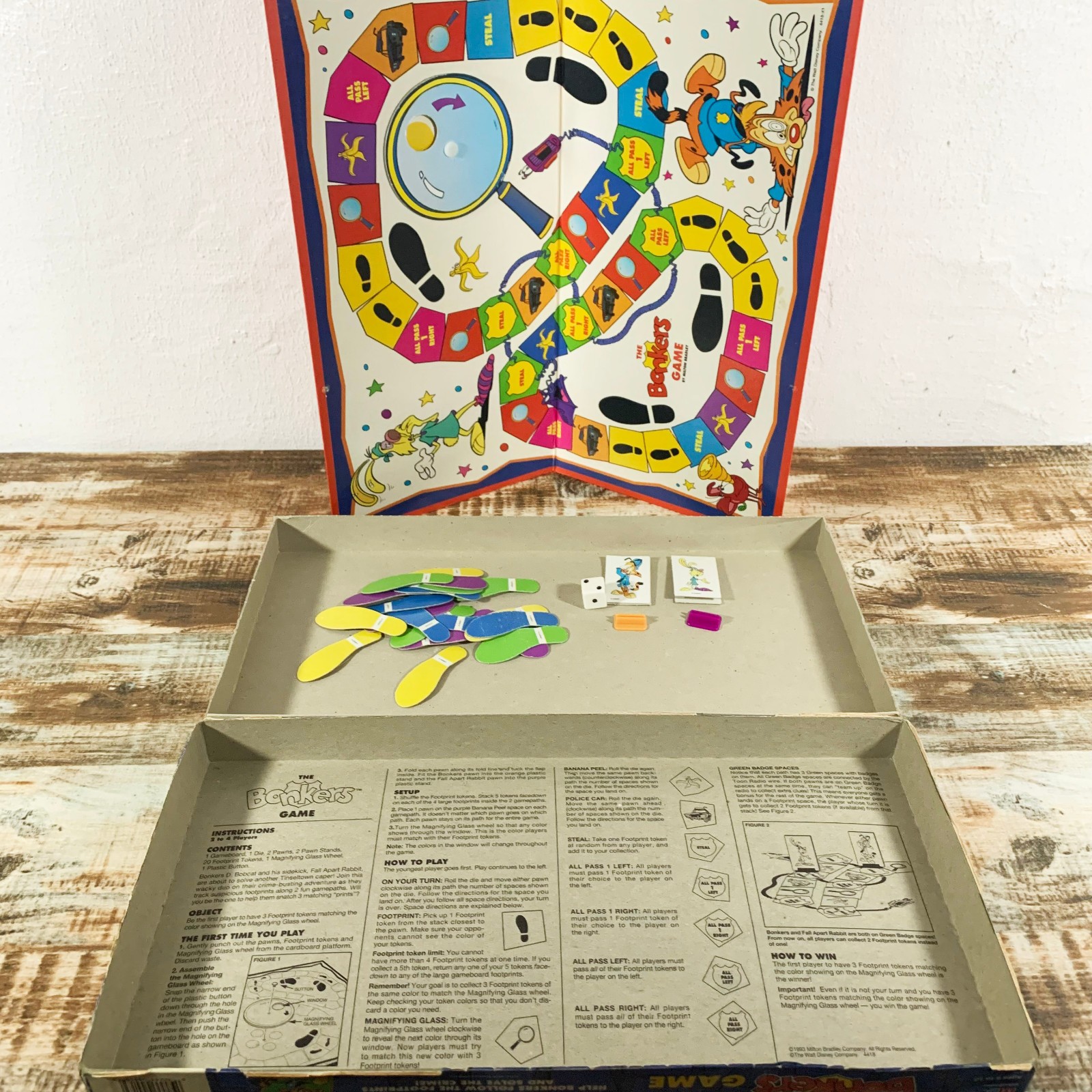 The Bonkers Game Disney TV Show Boardgame – 100% Complete – 1993 Milton Bradley