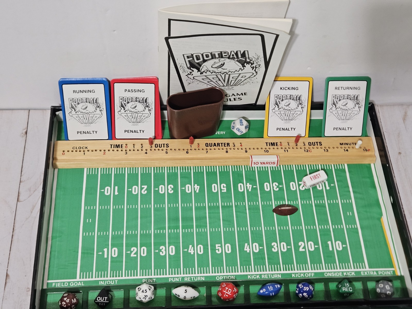 Football Fever The Game Cards Dice Hansen 1985 Vintage Board Game 100% Complete