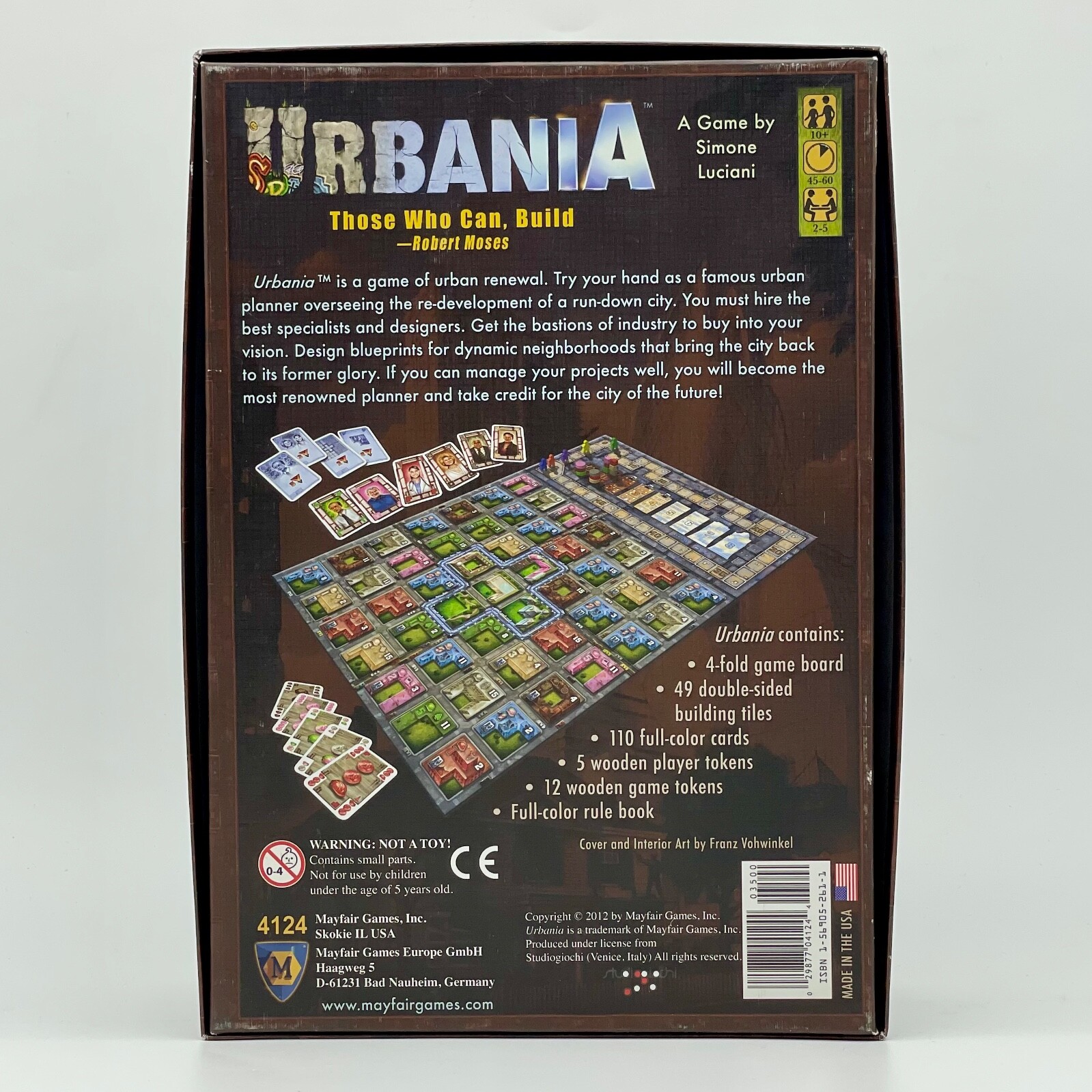 Urbania Board Game by Simone Lucian Mayfair Games 2012