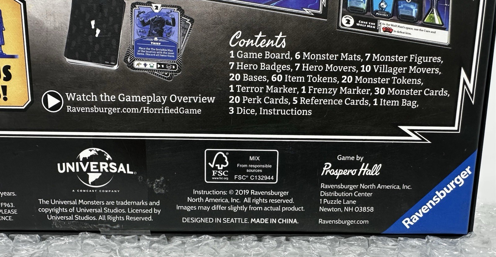 NEW Ravensburger HORRIFIED UNIVERSAL MONSTERS Studios Strategy Board GAME SEALED