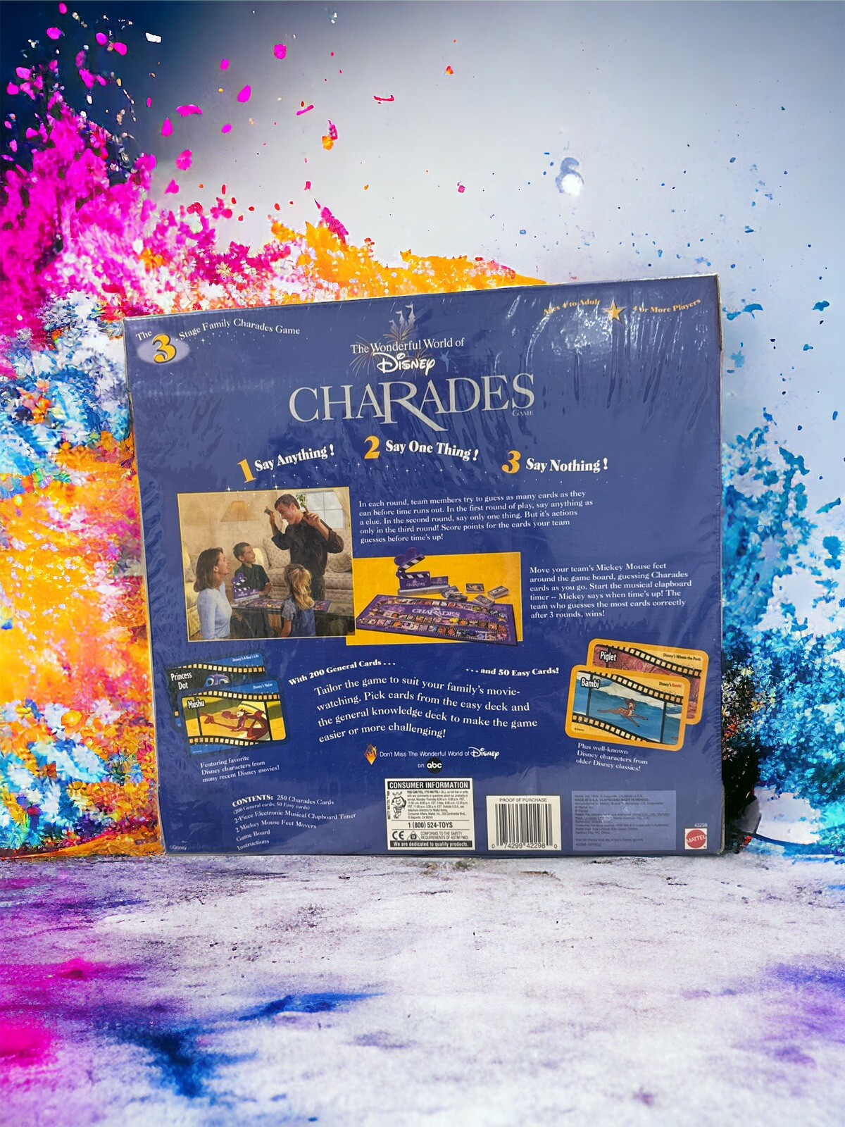 Mattel Wonderful World of Disney Charades Game Metal Tin 1999 Brand New Sealed.