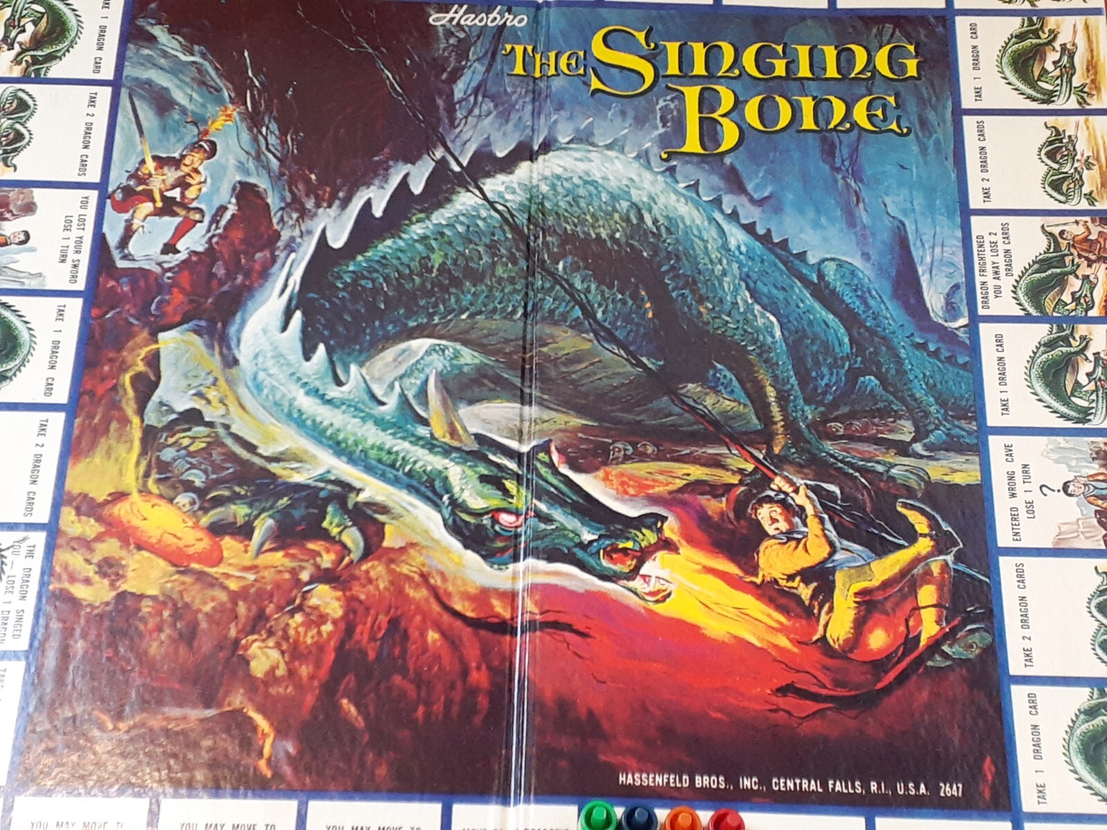 The Singing Bone Dragon Board Game Hassenfeld Hasbro Vintage 1962 Fantasy 125