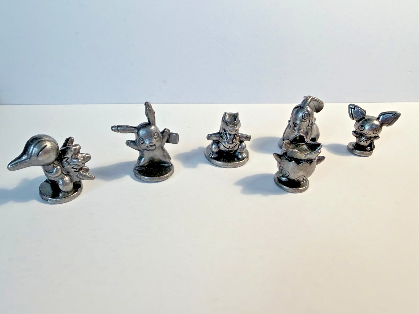 6 Pokémon Monopoly Johto Edition Pewter Metal Replacement Pieces Figures Tokens