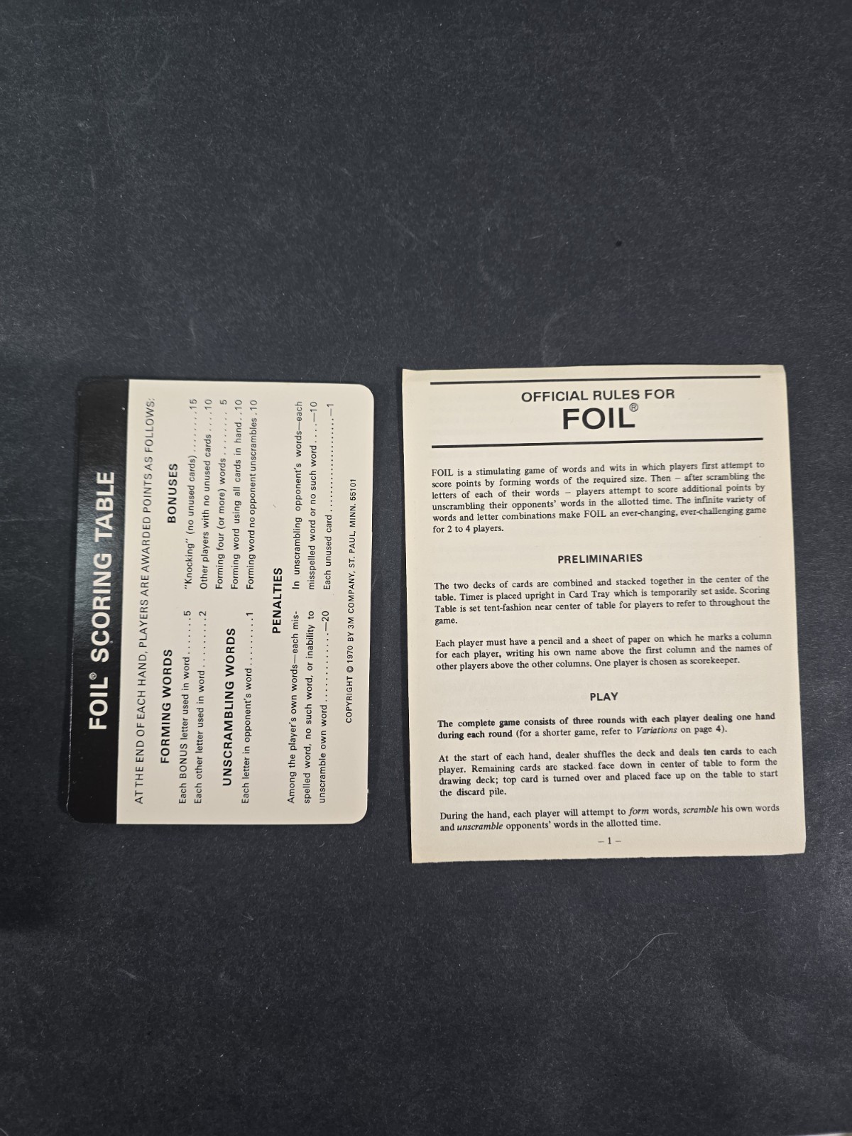 VTG 1970 FOIL 3M Gamette Bookshelf Game of Words & Wits SEALED CARDS