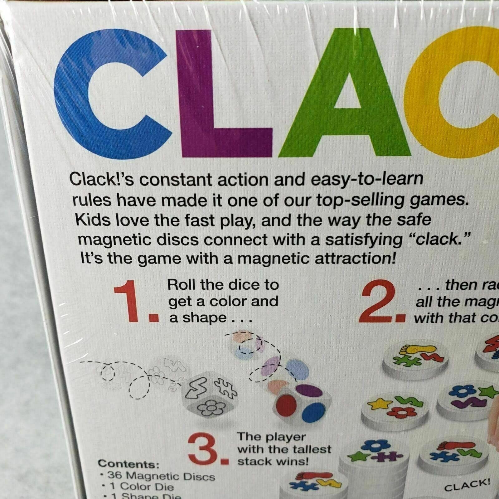 Clack Game Kids Family Fun Night Magnetic Stacking Disks Activity Amigo New