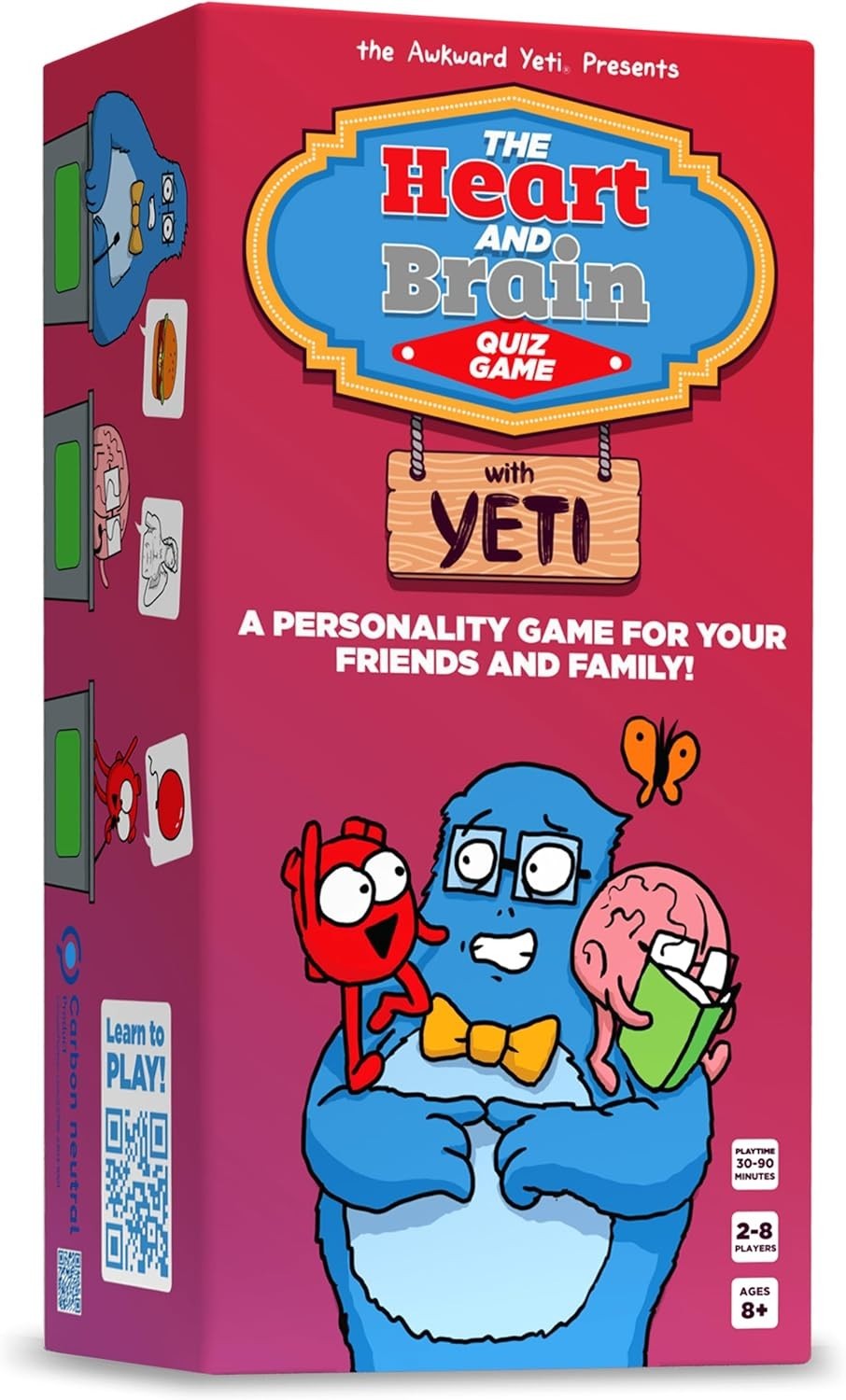 New Sealed Heart and Brain Quiz Game Awkward Yeti Personality Game 8+ Free Ship