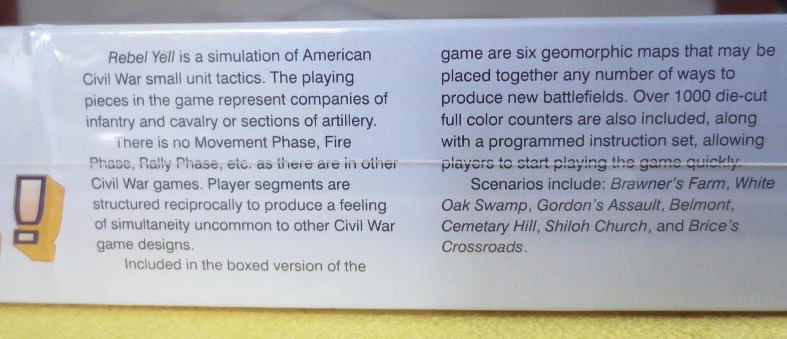 Rebel Yell! Small Unit Tactics of the American Civil War. 1991 Free UPS shipping