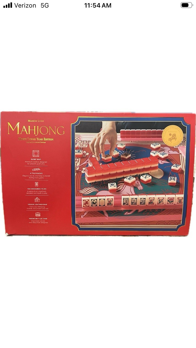 Maison Lude Deluxe Acrylic Mahjong Starter Set (Horse Lunar Year Edition)