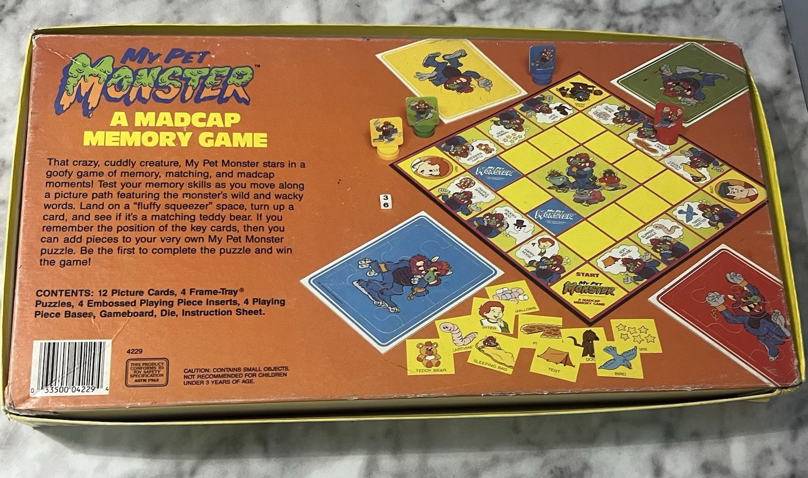 My Pet Monster Madcap Memory Game Golden 1987 Board Game COMPLETE