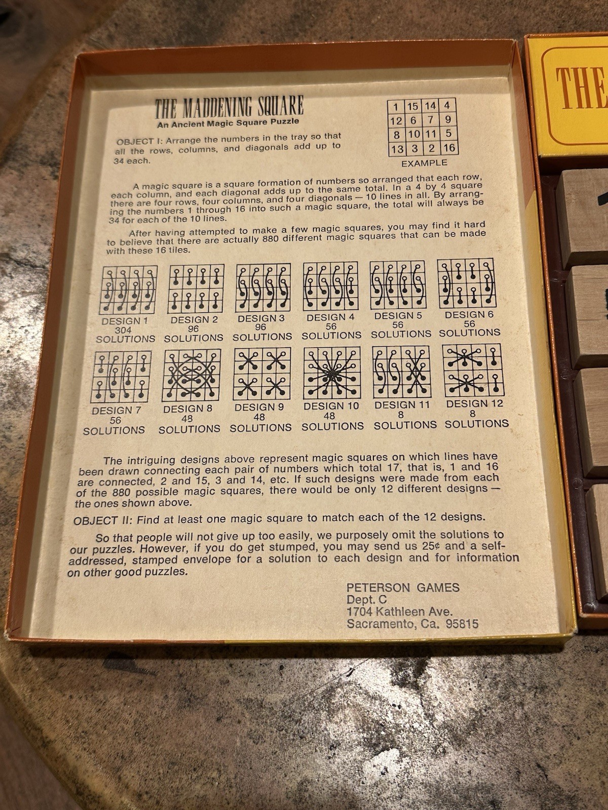 Vintage board game The Maddening Square – Rare