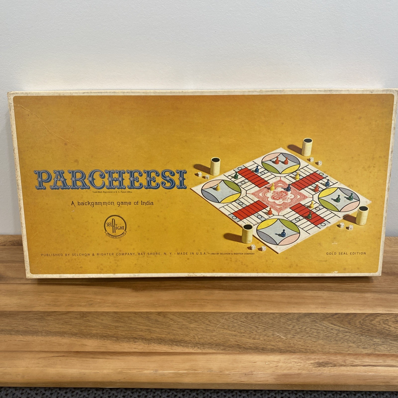 Parcheesi Game Gold Seal Edition No. 2 Selchow & Righter Complete/Excellent Cond