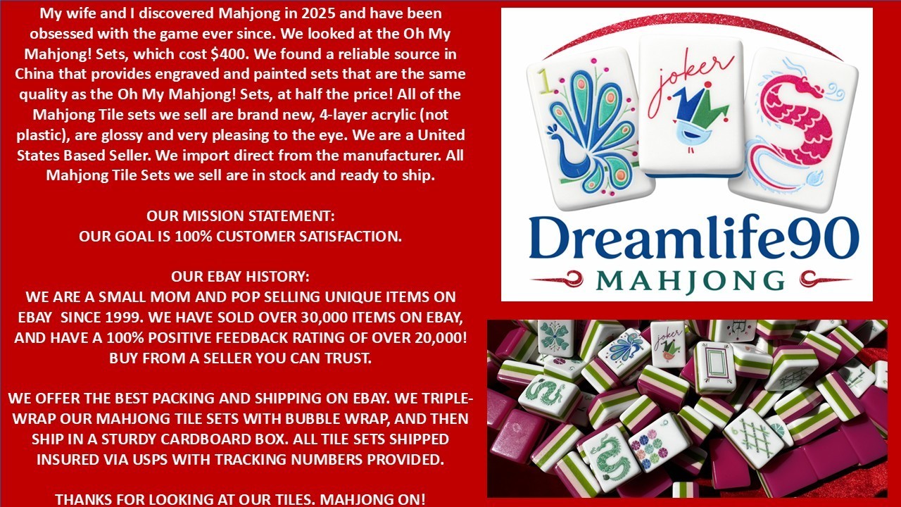 LIM0NCELLO 4 Layer Acrylic Mahjong Tiles Full American Set 160 Tiles US SELLER!