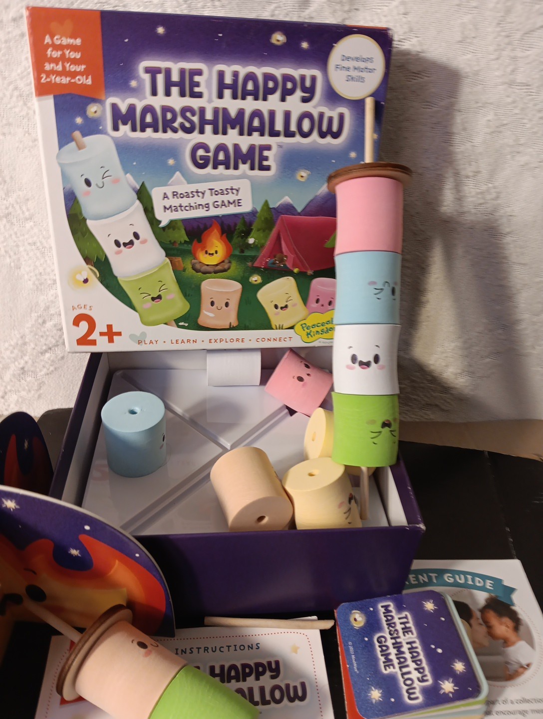 The Happy Marshmallow Game Peaceable Kingdom BROKEN STICK FOR PARTS COMPLETE