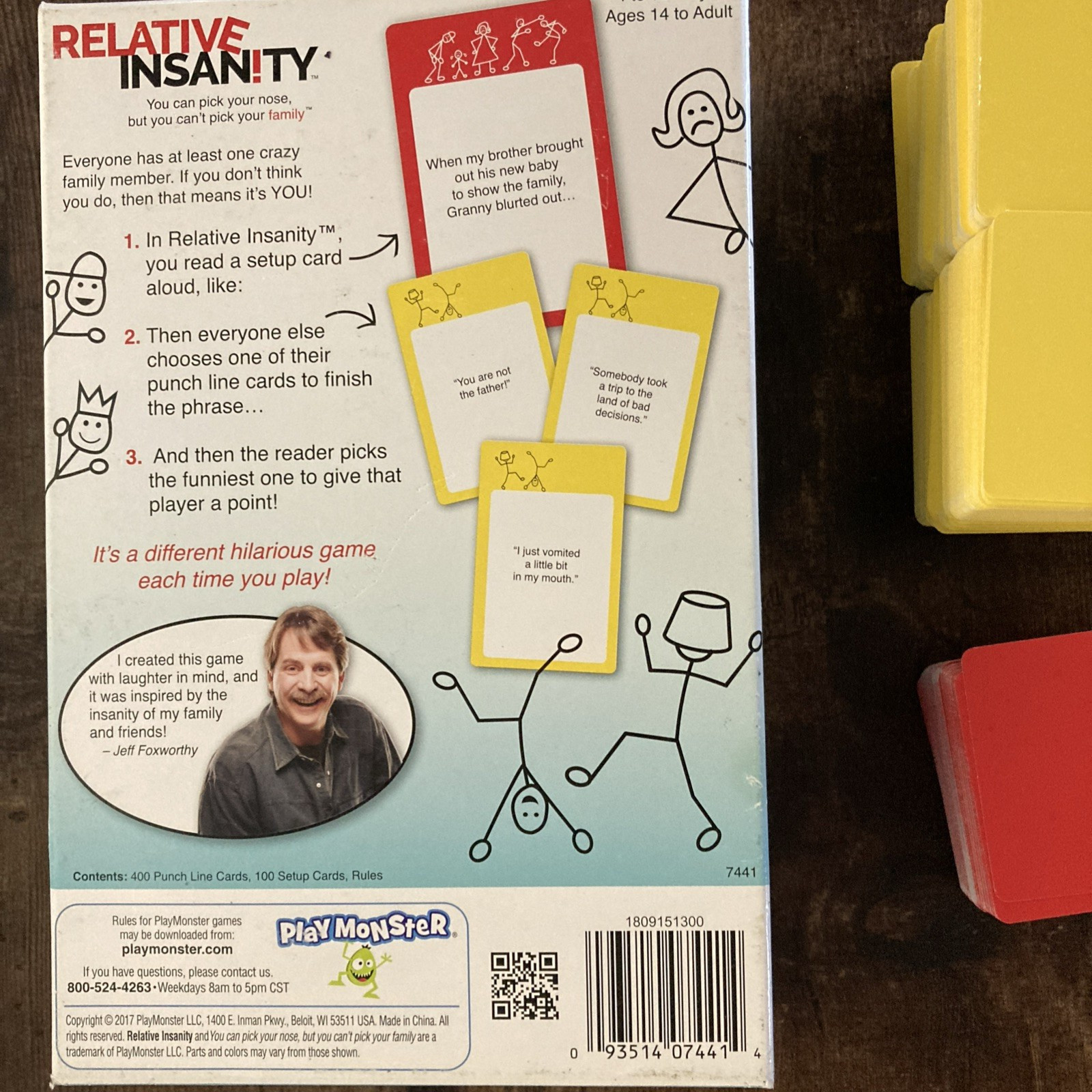 Relative Insanity Party Game Jeff Foxworthy Family Card Game Complete Edition