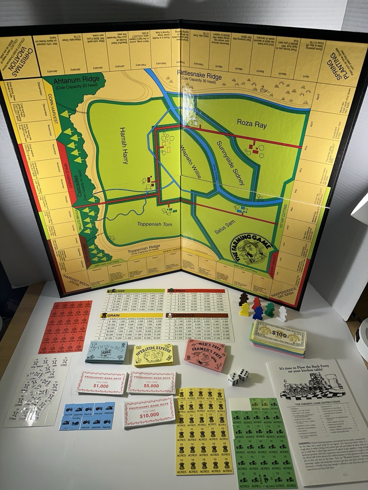 Harvest The Fun Farming Board Game 1999 Vintage 20th Anniversary Complete