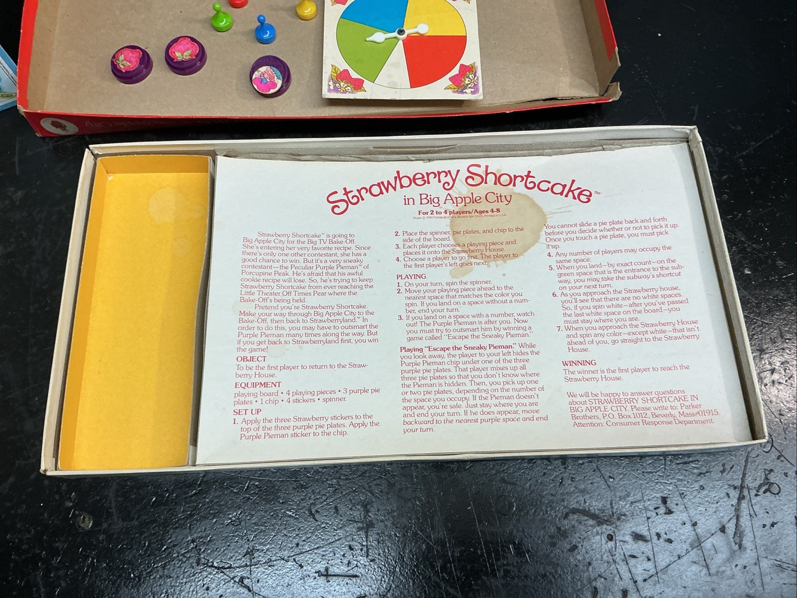 Strawberry Shortcake In the Big Apple Game, Used 1981, Parker Brothers