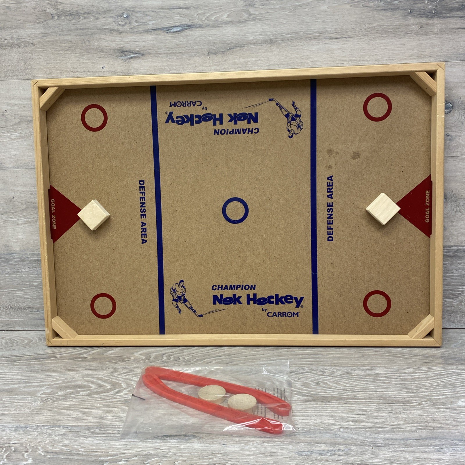 Carrom Champion Nok Hockey Tabletop Game with Sticks & Pucks 24 x 35″