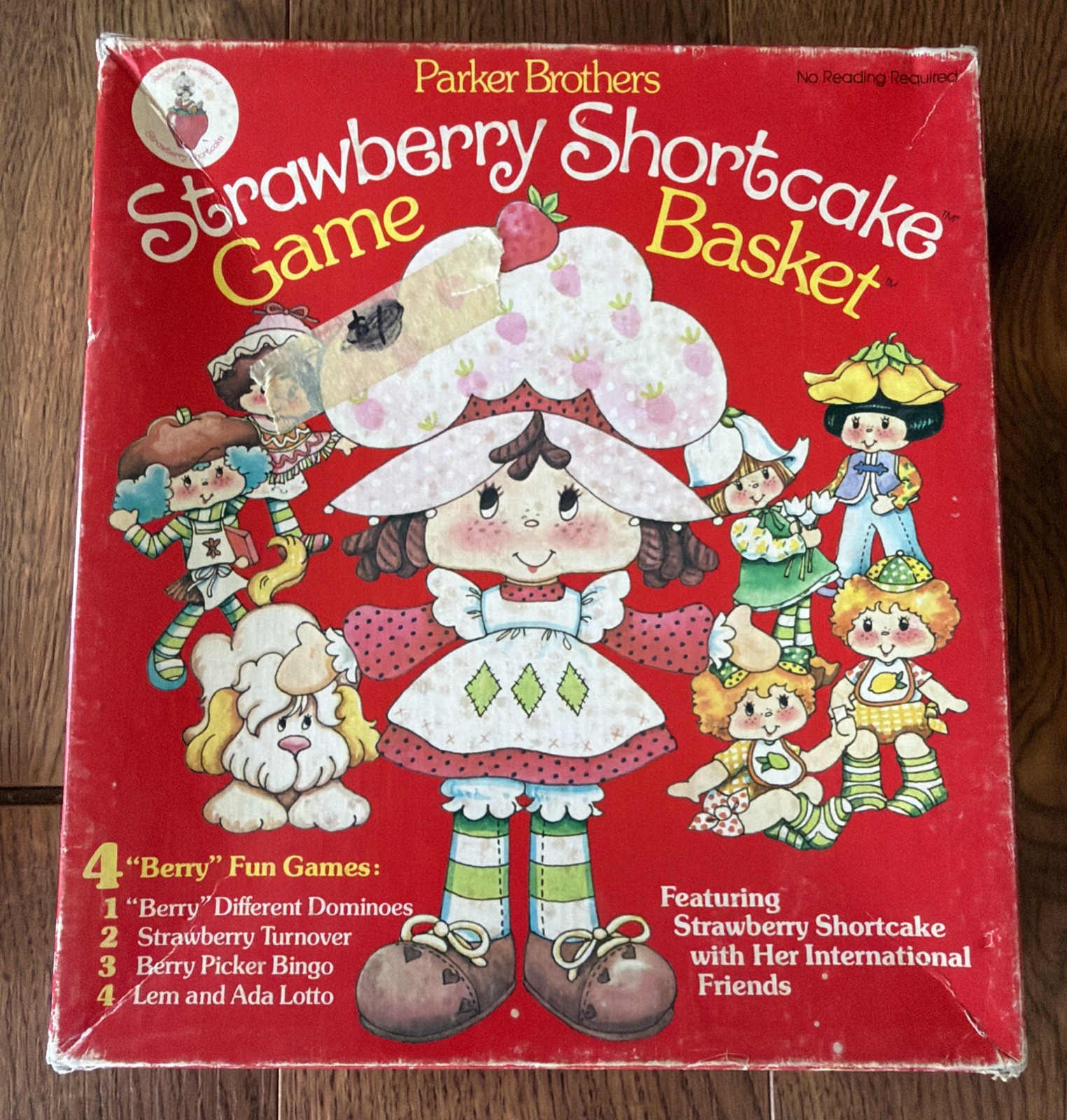 Strawberry Shortcake Game Basket 1983 Parker Bros Four Berry Fun Games COMPLETE