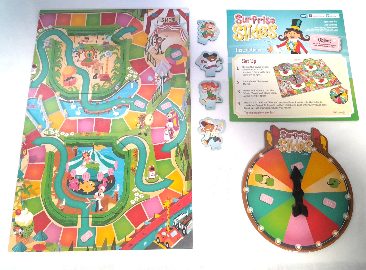 Wonder Forge Surprise Slides Fun Park Board Game Complete 2016