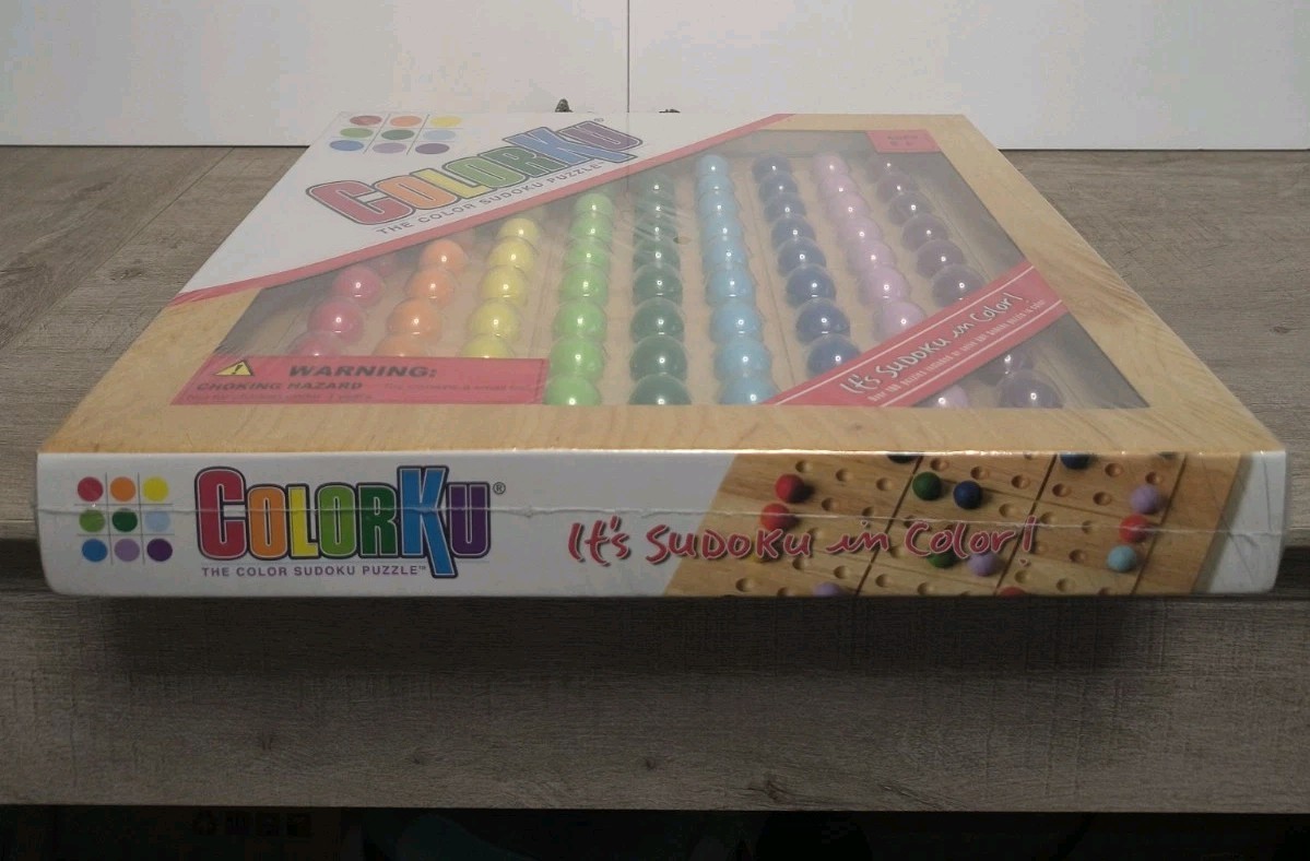 ColorKu Wooden Color Sudoku Puzzle Game COMPLETE w/ Box Solutions NEW SEALED