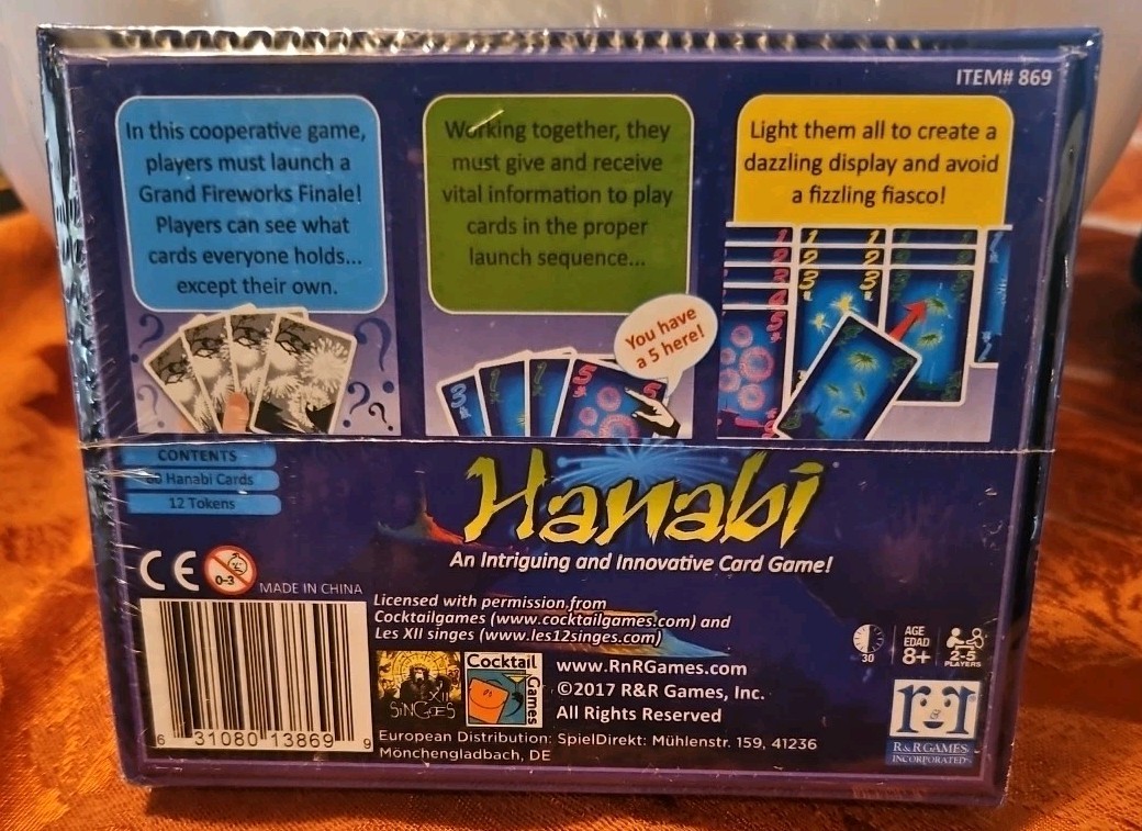 R&R Games Hanabi Strategy Game New Sealed
