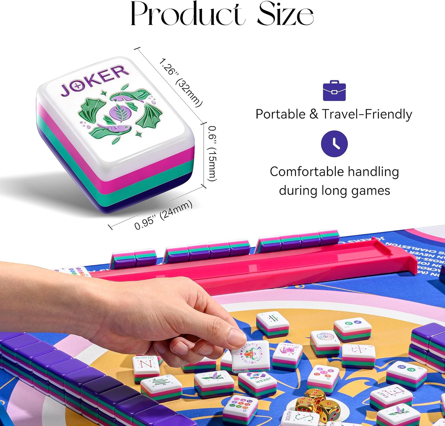 American Mahjong Tile Set – 160 Acrylic Tiles with 4 All-In-One Mahjong Tile Rac