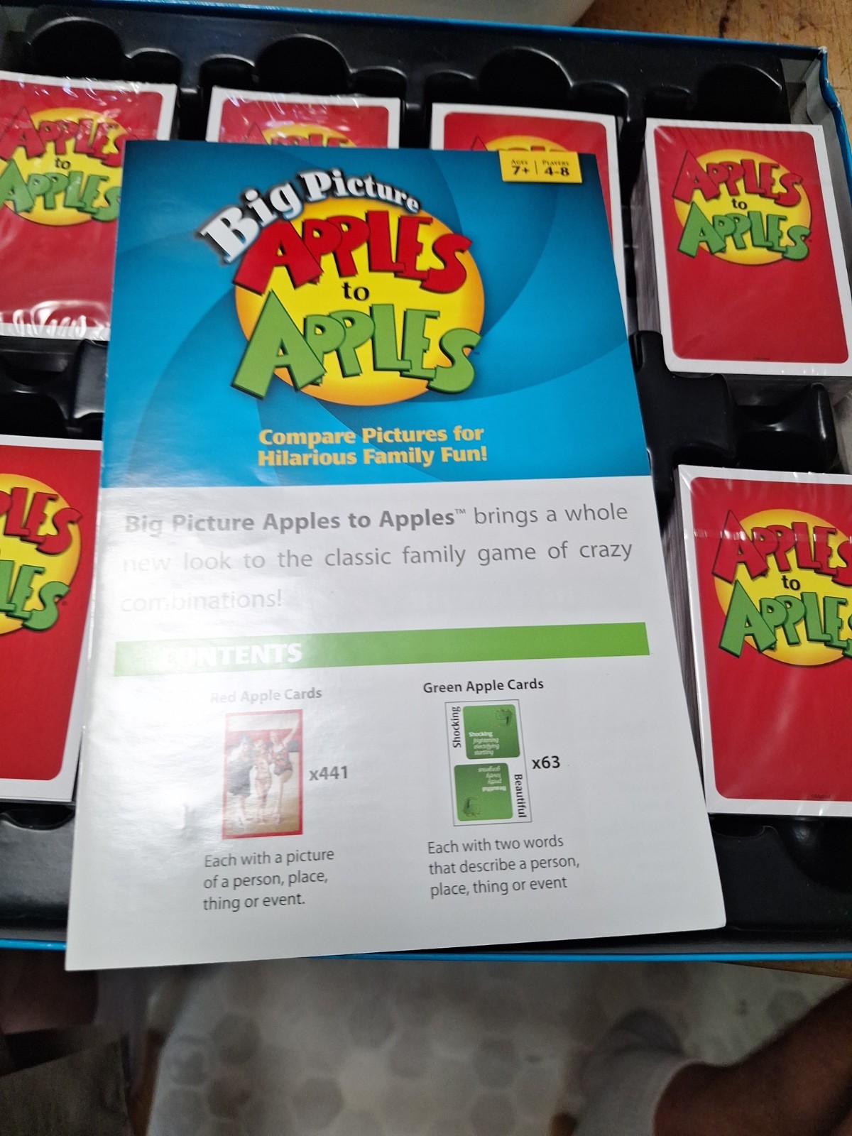 Apples to Apples Big Picture Game Mattel 2013 BGG17 Cards Family Party Complete