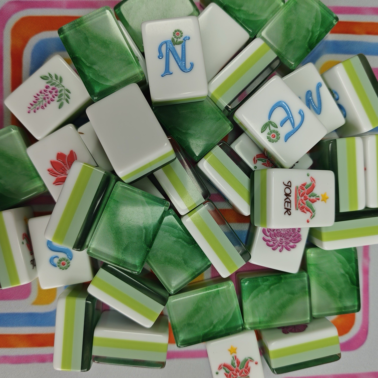 Emerald Wave Garden Mahjong Set Of Tiles American Mahjong Beautiful Oh My Line