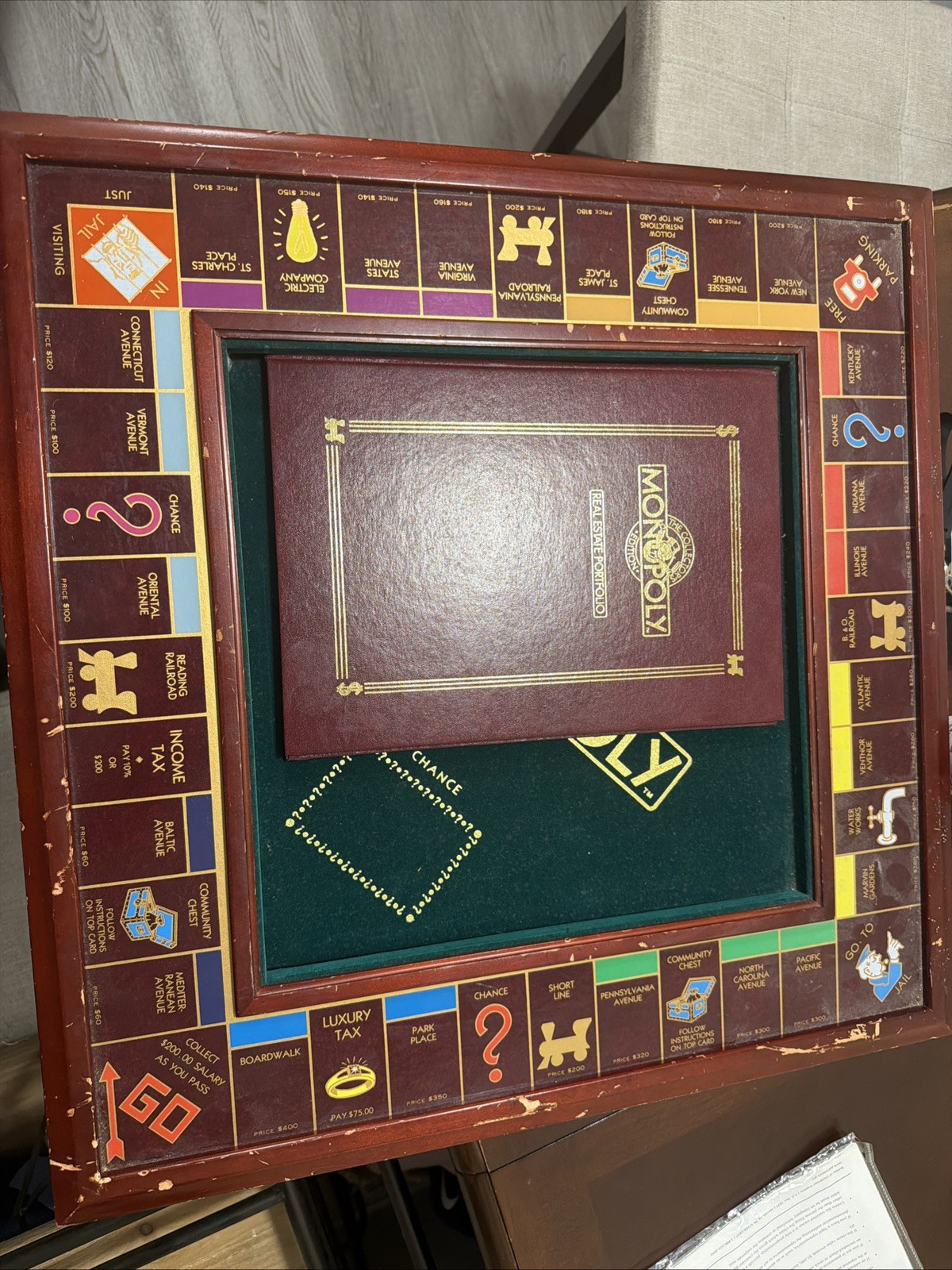 Franklin Mint The Collector’s Edition MONOPOLY Wooden Board Game Good Condition