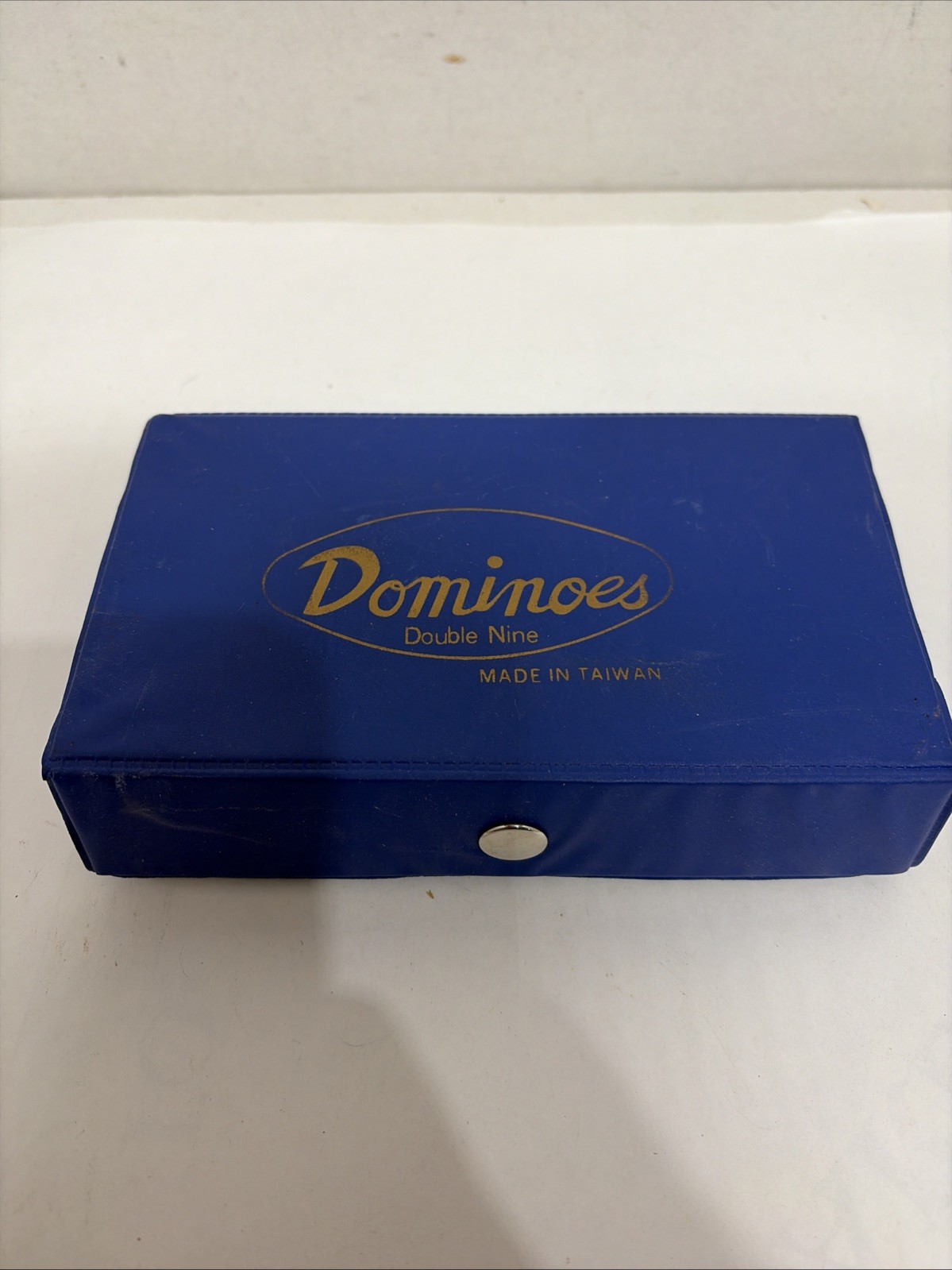 Vintage Dominoes Classic Double- Nine Set 2-4 Players in Blue Vinyl Case