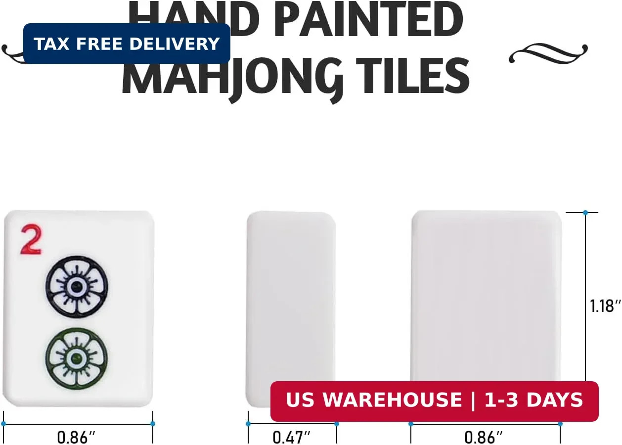 EdenRiver American Mahjong Game Set 166 Tiles 4 All-in-One Color Rack/Pushers Ma