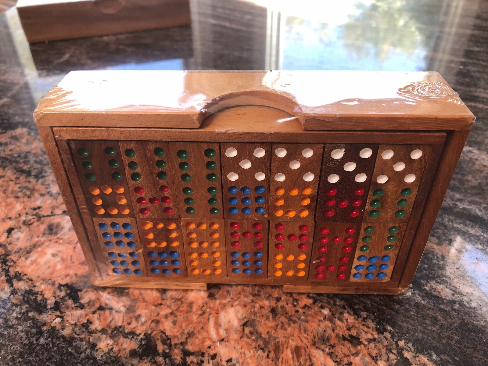 Beautiful Wooden 28 Piece Thai Dominoes Set From Thailand￼ with nice Wooden Box