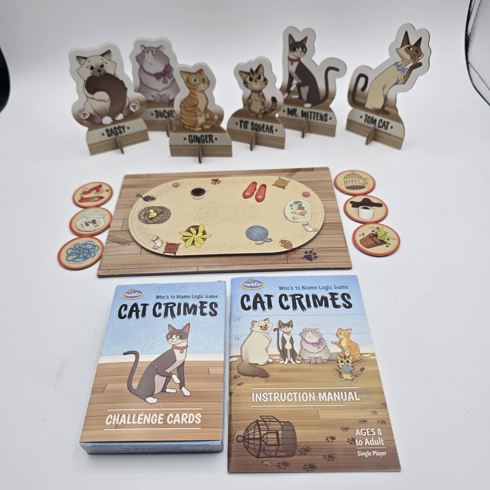 Cat Crimes Who’s to Blame Logic Game Thinkfun Problem Solving Challenges Mystery